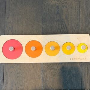 Lovevery Wooden Circle of Friends Puzzle - Red, Orange, Yellow